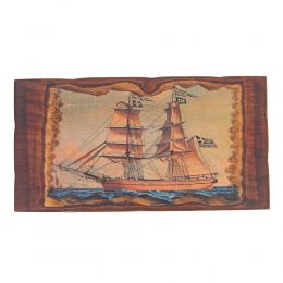 Backgammon Game Set - Wooden Handmade - "The Clipper Ship" Inlaid - Small
