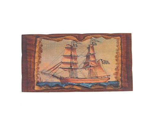 Backgammon Game Set - Wooden Handmade - "The Clipper Ship" Inlaid - Small