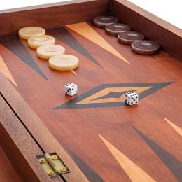 Handmade Wooden Backgammon Game Set / The Elderly Men Picture Inset - Small 4