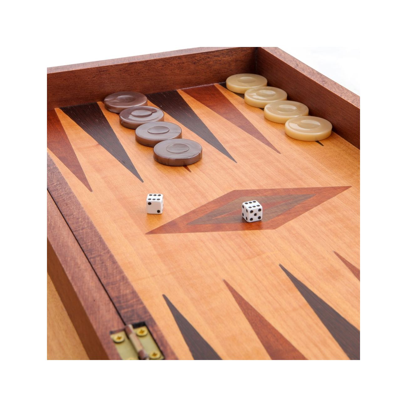 Backgammon Game Set Wooden Handmade "The Players" Design Small