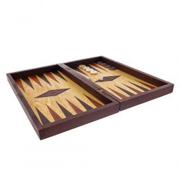 Handmade Wooden Backgammon Game Set / The World Atlas Picture Inset - Small 3