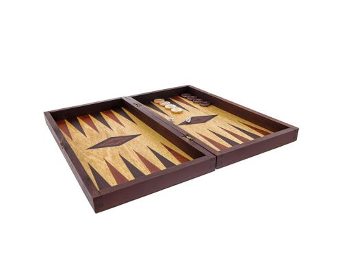 Handmade Wooden Backgammon Game Set / The World Atlas Picture Inset - Small 3