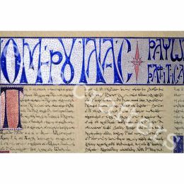 Homer’s Iliad, Shield of Achilles - Illuminated Manuscript - Handmade, One of a Kind, Wall Art - 95x103cm (37.4'' x 40.5'')