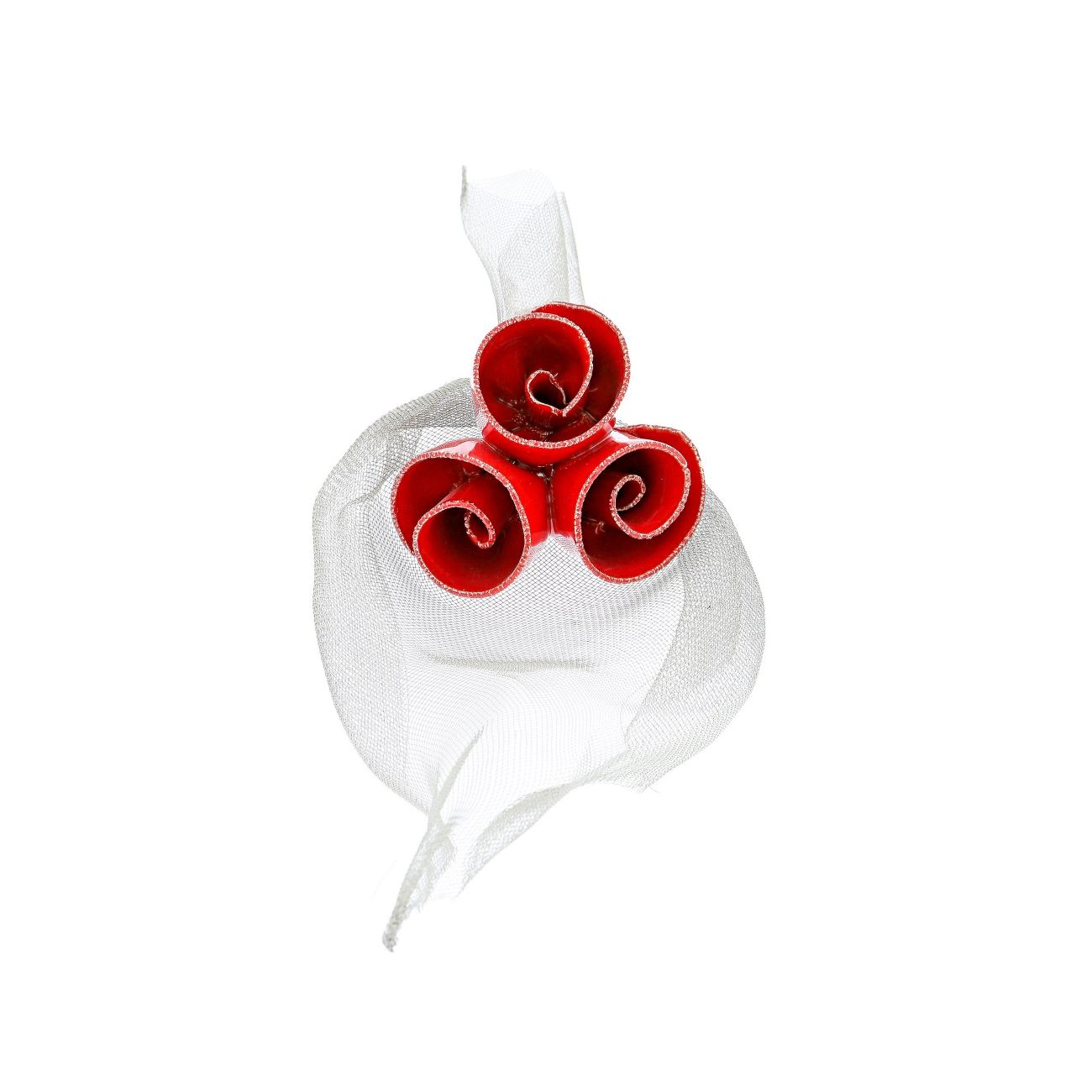 Red Rose Flower Bouquet Ceramic Glossy Unique Handmade Love Gift