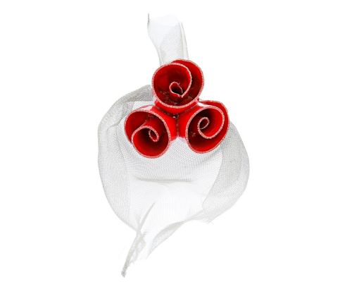 Red Rose Flower Bouquet - Ceramic Glossy - Unique Handmade Love Gift