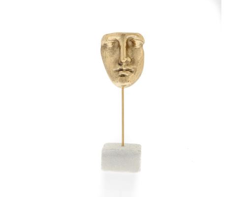 "Face Figure" Metal Sculpture Ornament - Handmade Bronze Metal on Marble Base