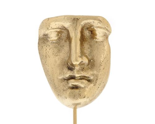 "Face Figure" Metal Sculpture Ornament - Handmade Bronze Metal on Marble Base