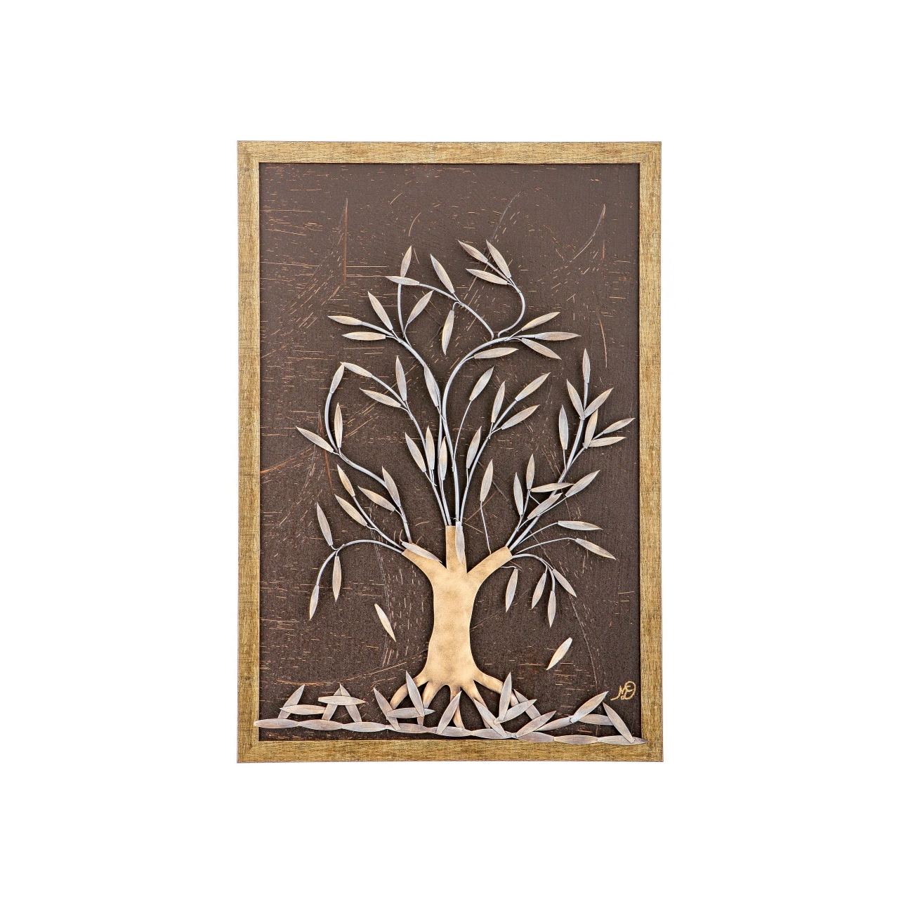 Olive Tree 3d Handmade Wood Metal Wall Art Framed Decor 25