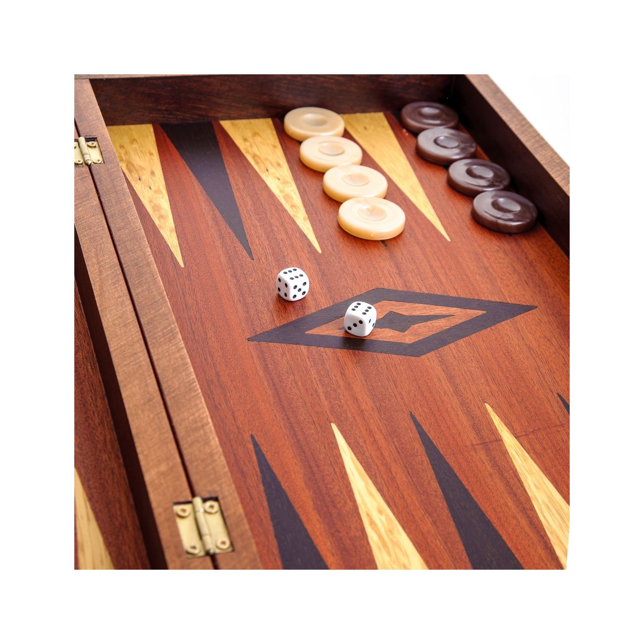 Backgammon, Chess & Checkers Game Set Handmade Mahogany Large