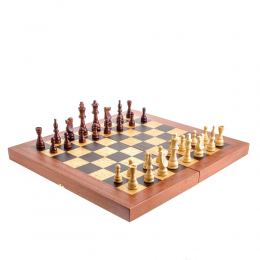 Backgammon, Chess & Checkers Game Set - Handmade Mahogany - Small