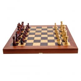 Handmade Mahogany Wood Backgammon & Chess & Checkers Wooden Board Game Set - Small 7
