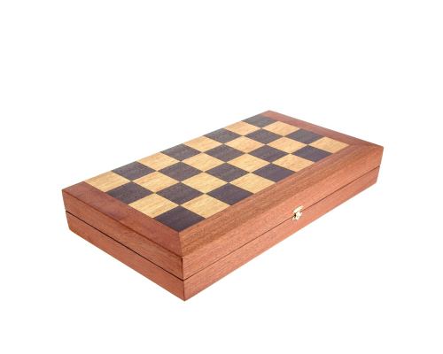 Handmade Mahogany Wood Backgammon & Chess & Checkers Wooden Board Game Set - Small 2