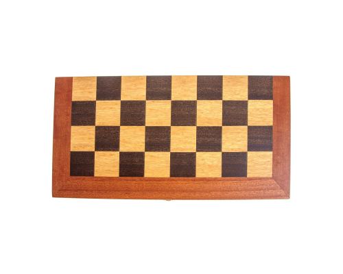 Handmade Mahogany Wood Backgammon & Chess & Checkers Wooden Board Game Set - Small 5