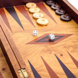 Handmade Olive Wood Backgammon Board Wooden Game Set - Large 4