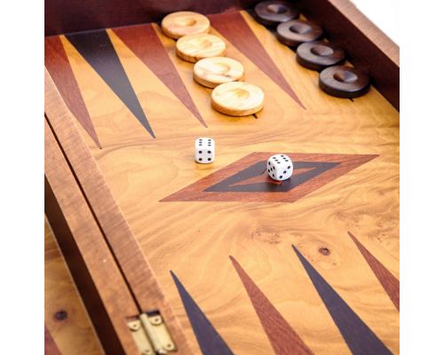 Handmade Olive Wood Backgammon Board Wooden Game Set - Large 4