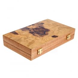 Olive Wood Backgammon Handmade Game Set - Medium Size, with Slots
