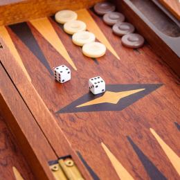 Handmade Rosewood Backgammon Board Classic Deluxe Wooden Game Set - Slots Storage Medium 4