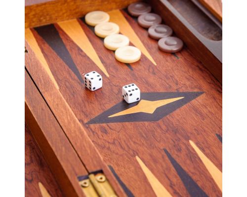 Handmade Rosewood Backgammon Board Classic Deluxe Wooden Game Set - Slots Storage Medium 4