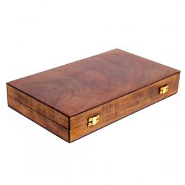 Handmade Walnut Wood Backgammon Board Classic Deluxe Wooden Game Set - Slots Storage Medium 3