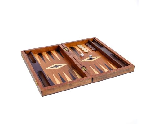 Handmade Walnut Wood Backgammon Board Classic Deluxe Wooden Game Set - Slots Storage Small 3