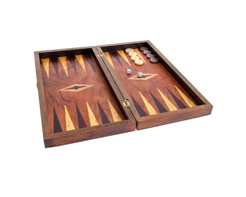 Handmade Wooden Backgammon Board Game Set - Clipper Sailing Ship Picture Exterior Small 4