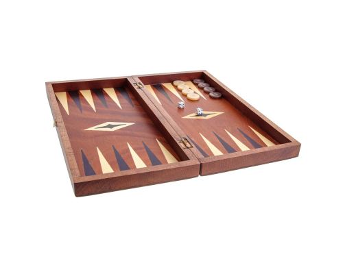 Handmade Wooden Backgammon Board Game Set - Komboloi (Worry Beads) Picture Exterior - Large 3