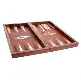 Backgammon Game Set - Wooden Handmade - "Komboloi" - Worry Beads Design - Small