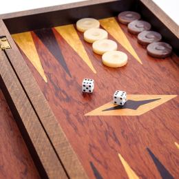 Handmade Wooden Backgammon Board Game Set Lighthouse Picture Exterior - Large 4