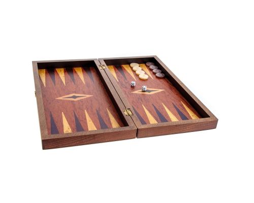 Handmade Wooden Backgammon Board Game Set Lighthouse Picture Exterior - Small 3