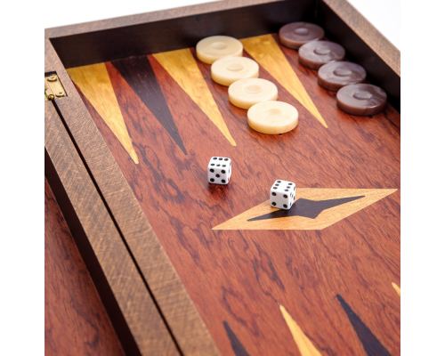 Handmade Wooden Backgammon Board Game Set Lighthouse Picture Exterior - Small 4