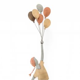 Girl with Balloons Figure - Handmade Metal Wall Art Decor, 23.6'' (60cm)