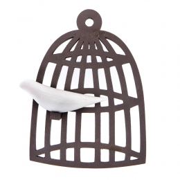 Modern 3D Handmade Ceramic Wall Decor Sculpture - Bird Out Of The Cage - White Large