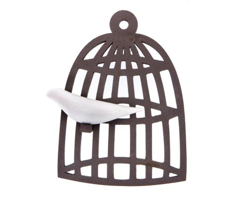 Modern 3D Handmade Ceramic Wall Decor Sculpture - Bird Out Of The Cage - White Large