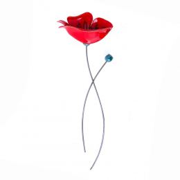 Poppy Flower - Modern Ceramic & Metal Wall Art Decor Sculpture - Unframed 37" (95cm)