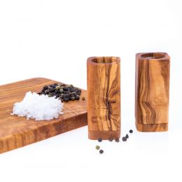 Olive Wood Kitchen Accessories Handmade, Wooden Salt & Pepper Shakers Set 6