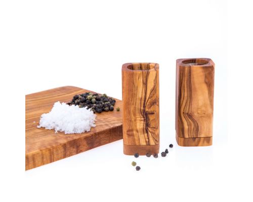 Olive Wood Kitchen Accessories Handmade, Wooden Salt & Pepper Shakers Set 6