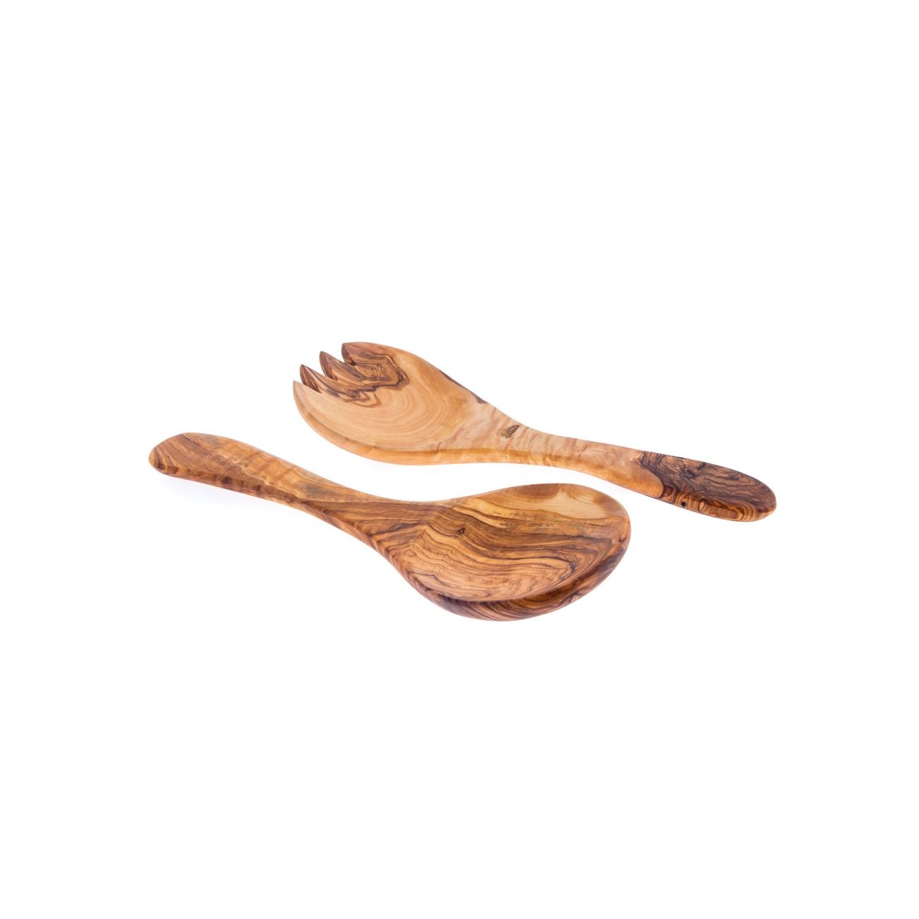 Olive Wood Kitchen Utensils Set of 2 Handmade Salad Serving Spoon