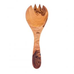 Olive Wood Kitchen Serving Utensils Handmade, Wooden Salad or Fruit Spoon & Fork Set 10' (26cm) 05