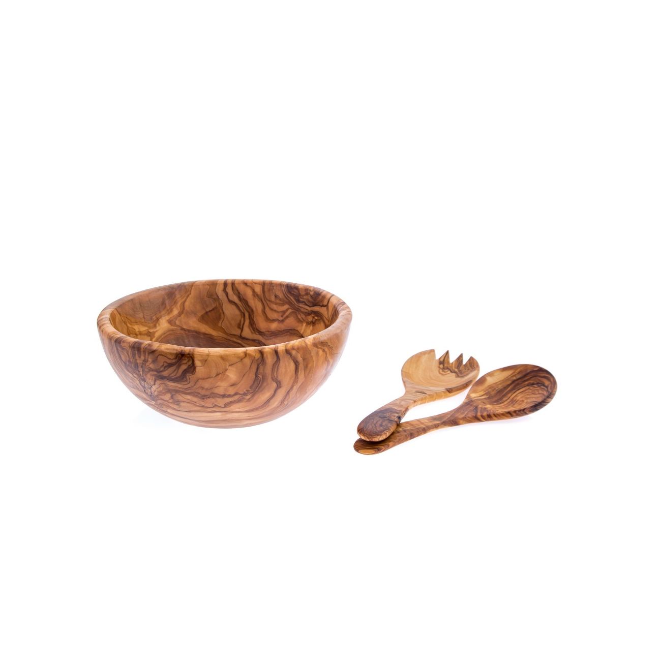 Olive Wood Kitchen Utensils Set of 2 Handmade Salad Serving Spoon