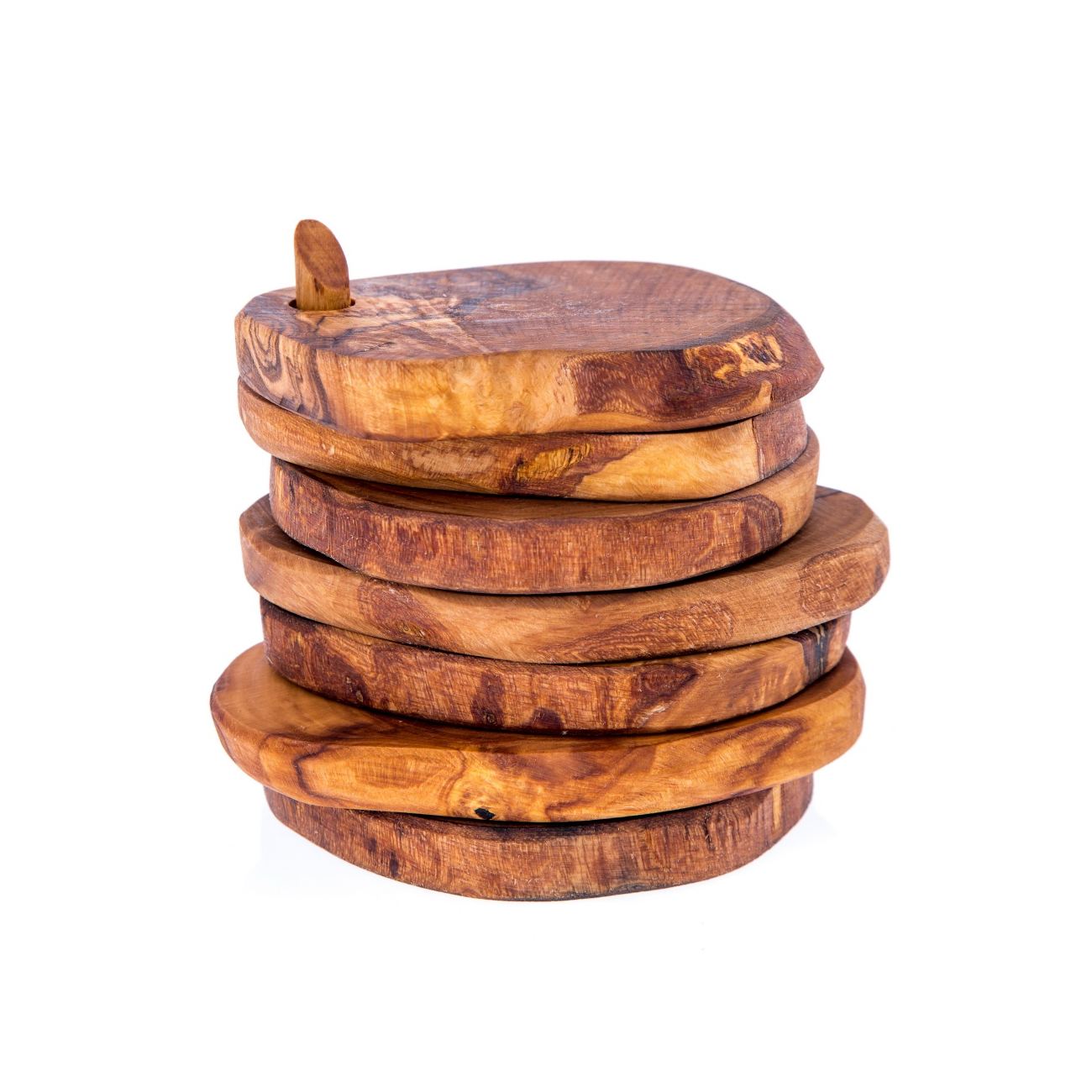 Olive Wood Coaster Set