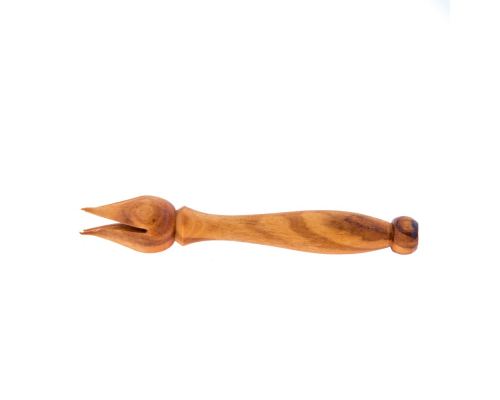 Olive Wood Serving Dish for Olives With Olive Fork - Handmade Sectioned - 6.7" (17cm)