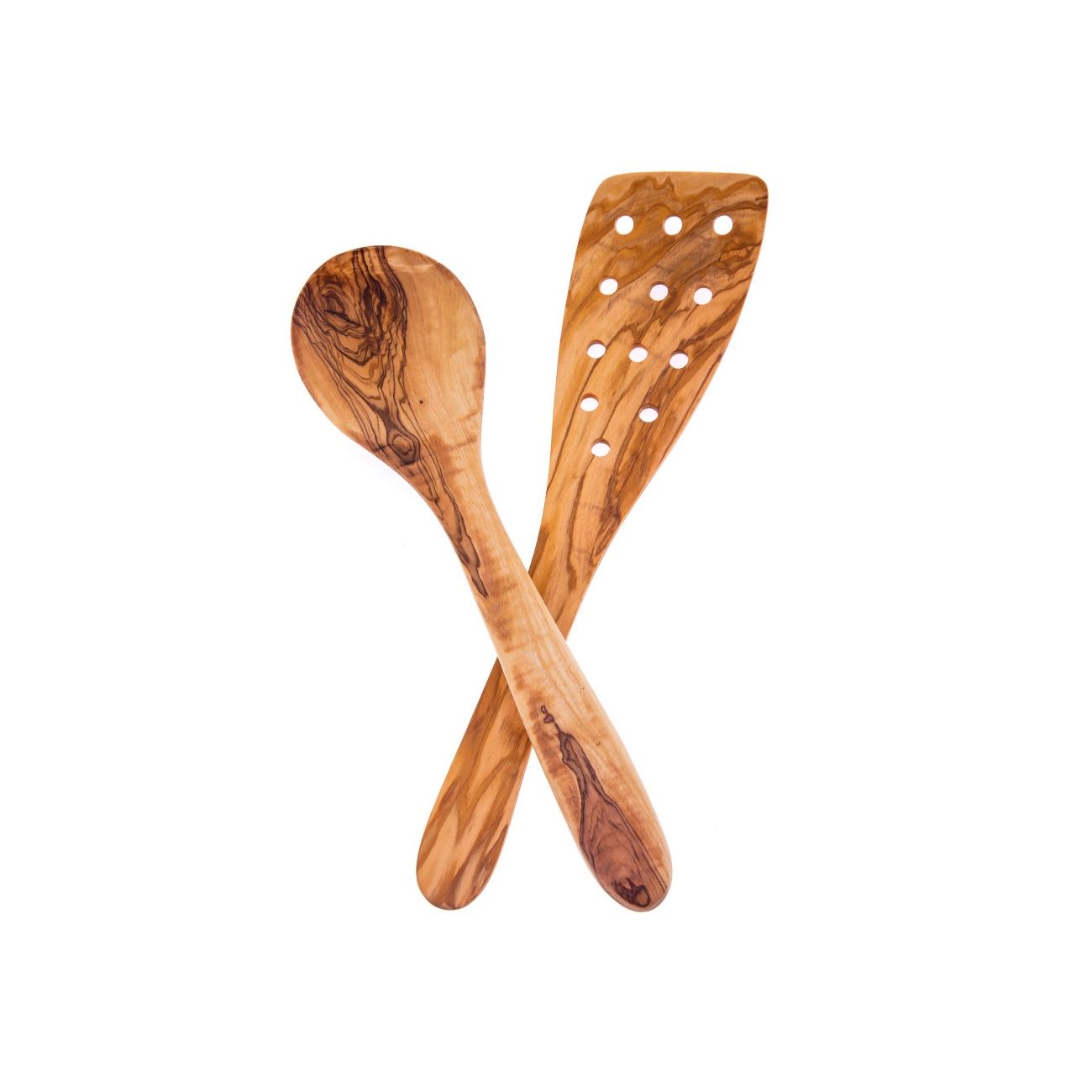 Olive Wood Kitchen Utensils Set Of 2 Handmade Cooking Or