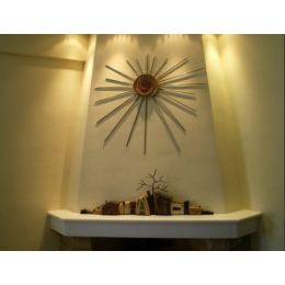 The Sun - Modern Wall Art Decor - Ceramic & Metal Large Handmade Wall Sculpture 39" (100cm)