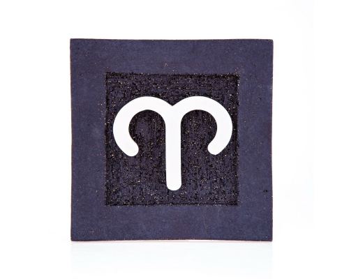 Aries Horoscope or Star Sign, Handmade Ceramic & Porcelain Wall Decor Ornament, 6x6'' (15x15cm)