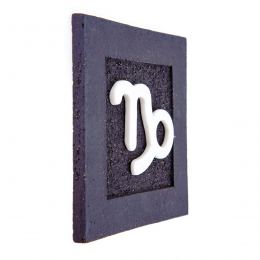 Capricorn Horoscope or Star Sign, Handmade Ceramic & Porcelain Wall Decor Ornament. 6x6" (15x15cm)