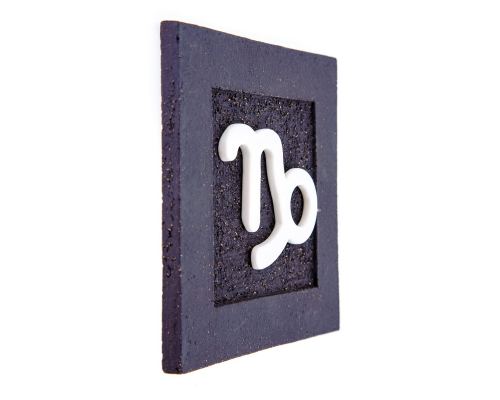 Capricorn Horoscope or Star Sign, Handmade Ceramic & Porcelain Wall Decor Ornament. 6x6" (15x15cm)