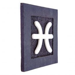 Pisces Horoscope or Star Sign, Handmade Ceramic & Porcelain Wall Decor Ornament, 6x6" (15x15cm)