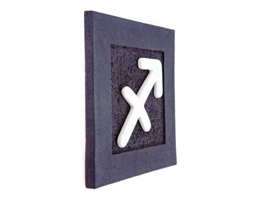 Sagittarius Horoscope or Star Sign, Handmade Ceramic & Porcelain Wall Decor Ornament, 6x6" (15x15cm)