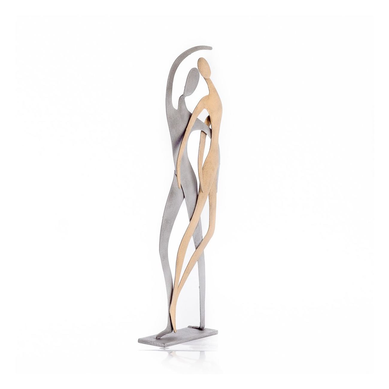 Dancing Couple Figurines Modern Handmade Metal Table Art Decor