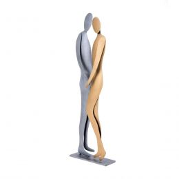 Love Couple Figurines, Modern Handmade Metal Table or Wall Ornament - 10.6" (27cm)